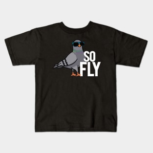 So Fly Cute Pigeon Bird Pun Kids T-Shirt